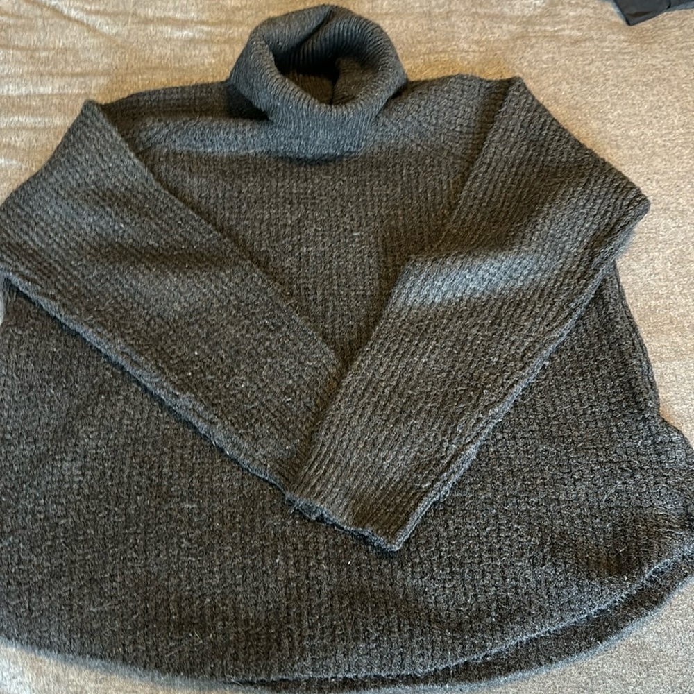 Kuhl Sienna Sweater Chunky Waffle Knit in ash gray-size XL
